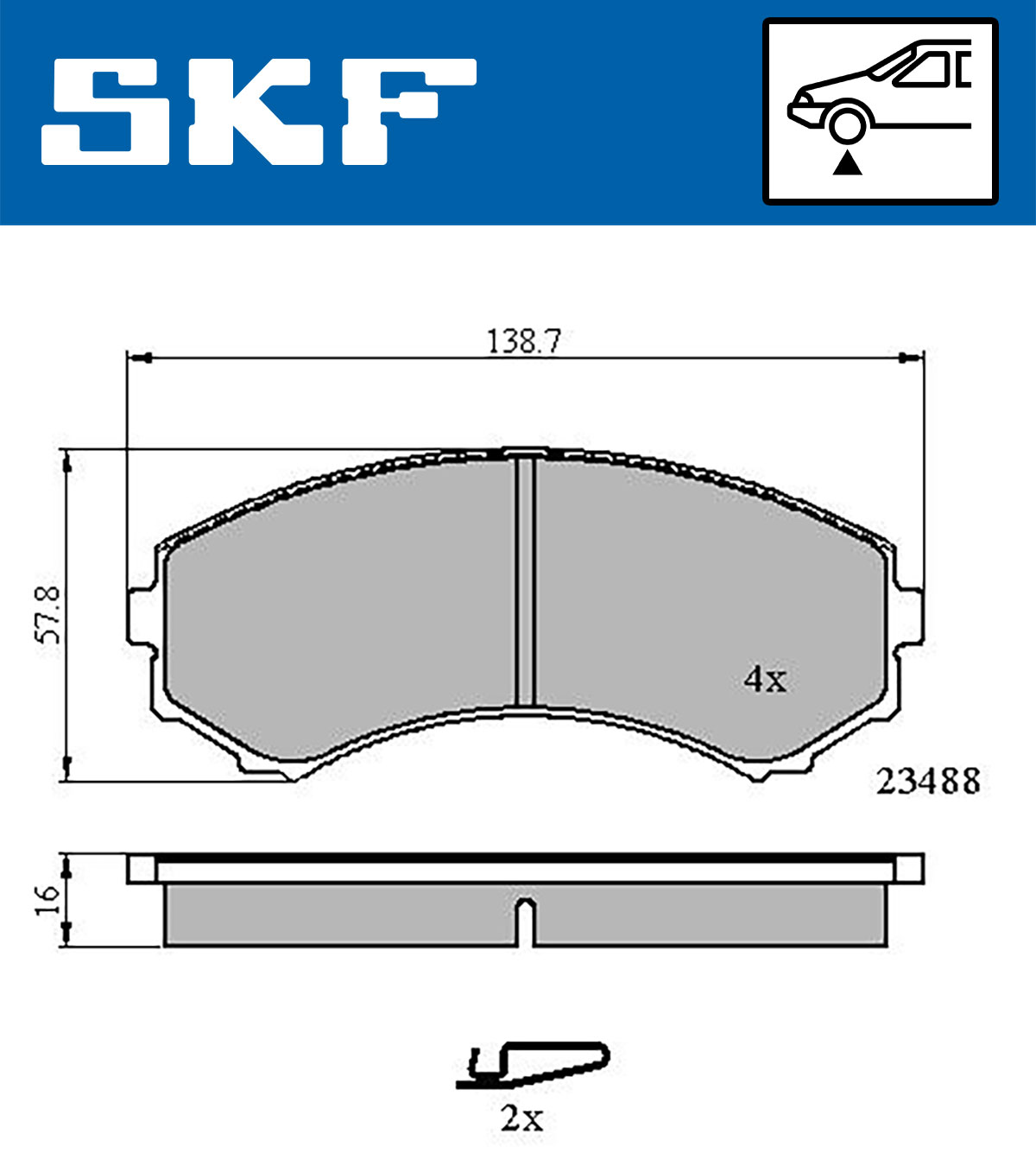 Set placute frana,frana disc VKBP 80252 A SKF